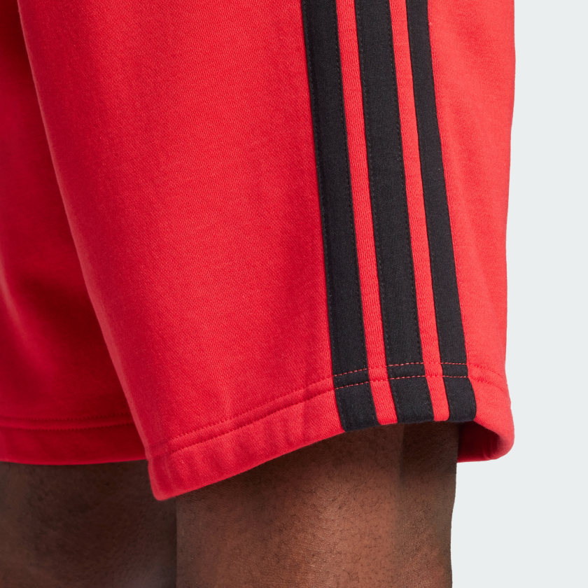 adidas men Essentials 3 Stripes Fleece Shorts