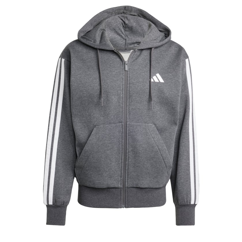 adidas men Essentials 3 Stripes Fleece Hoodie