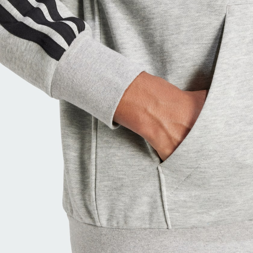 adidas men Essentials 3 Stripes Fleece Hoodie