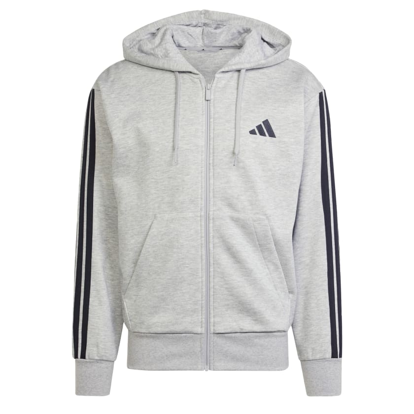 adidas men Essentials 3 Stripes Fleece Hoodie