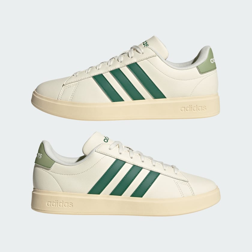 Talla 9,5  Color Blanco Nube / Verde Colegial / Núcleo Wh adidas men Grand Court Shoes