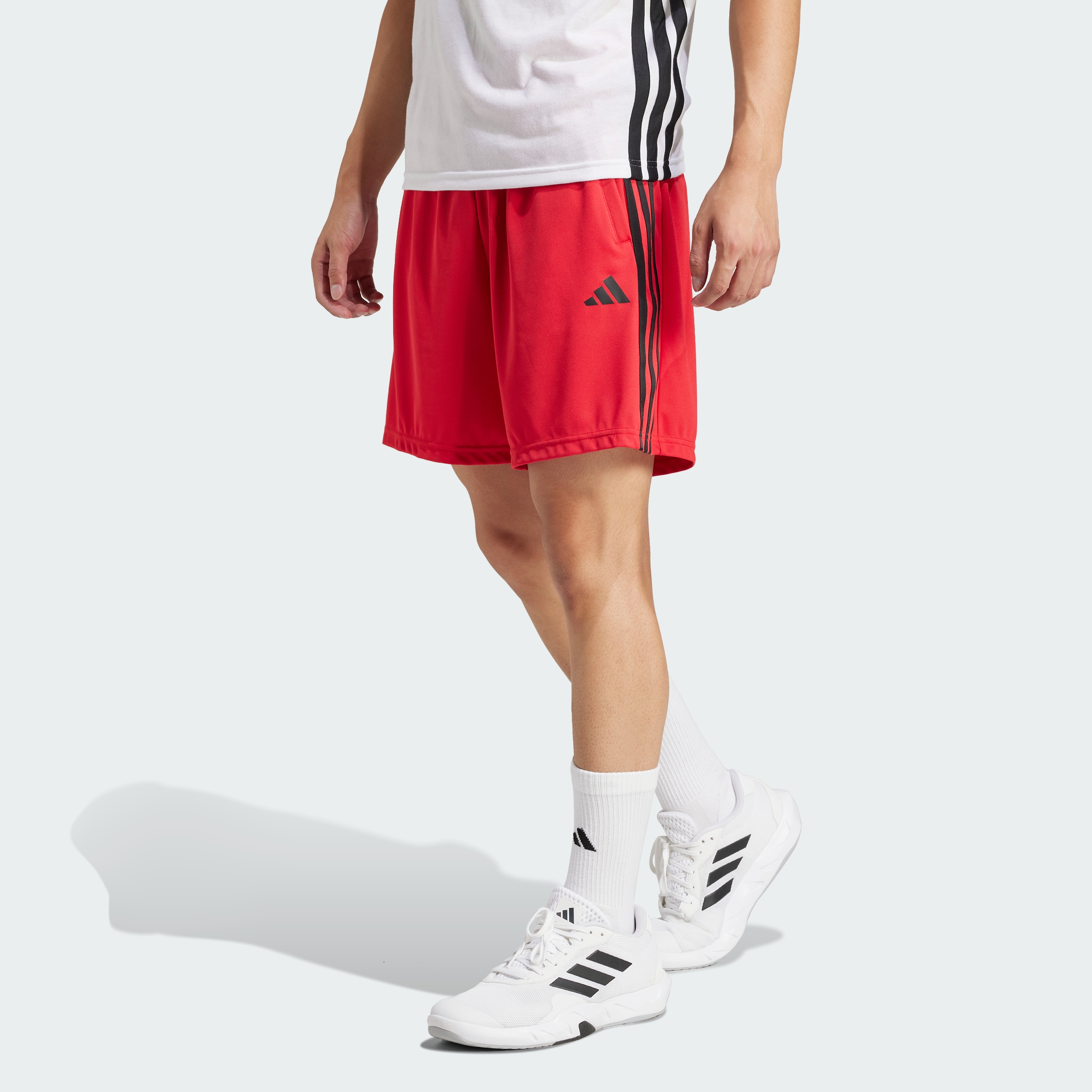 adidas men Train Essentials Piqué 3 Stripes Training Shorts
