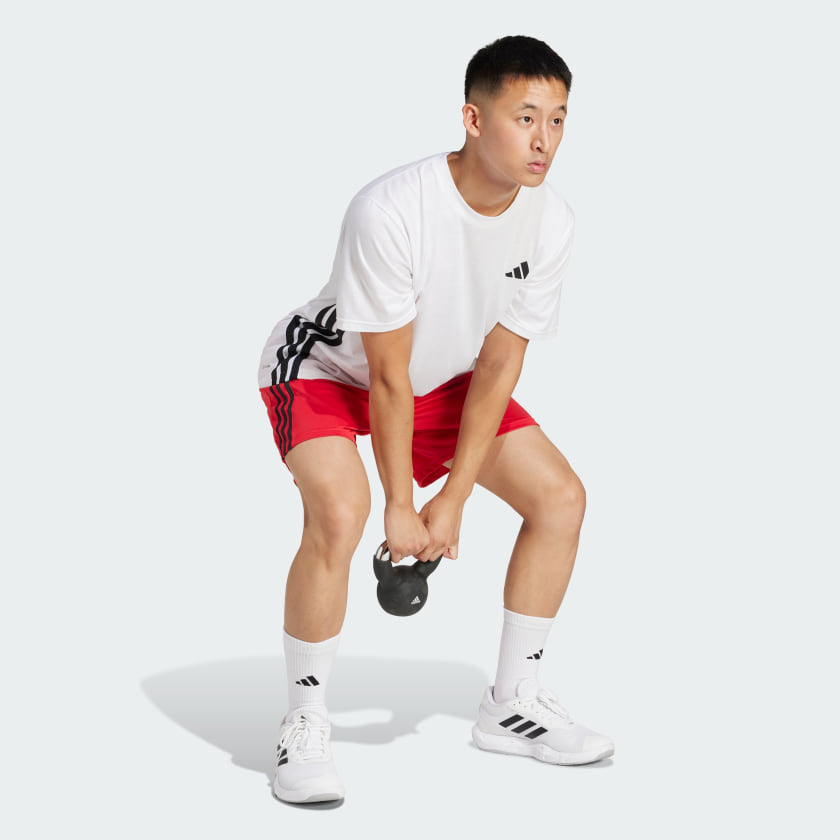 adidas men Train Essentials Piqué 3 Stripes Training Shorts