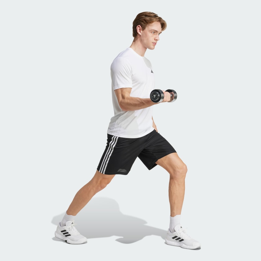 adidas men Train Essentials Piqué 3 Stripes Training Shorts