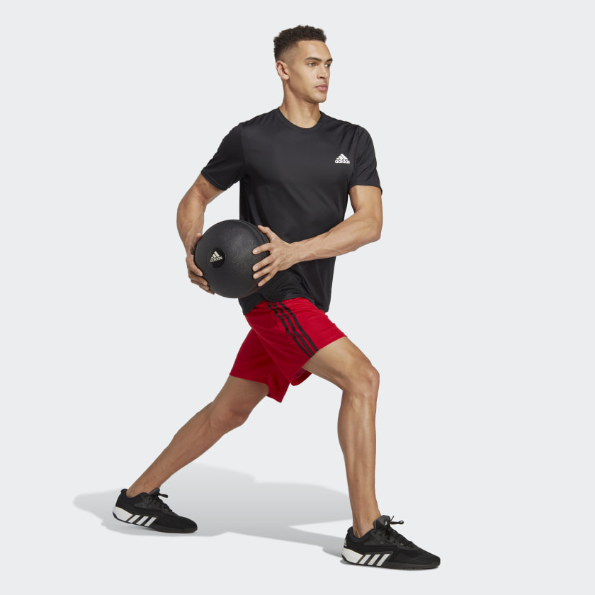 adidas men Train Essentials Piqué 3 Stripes Training Shorts