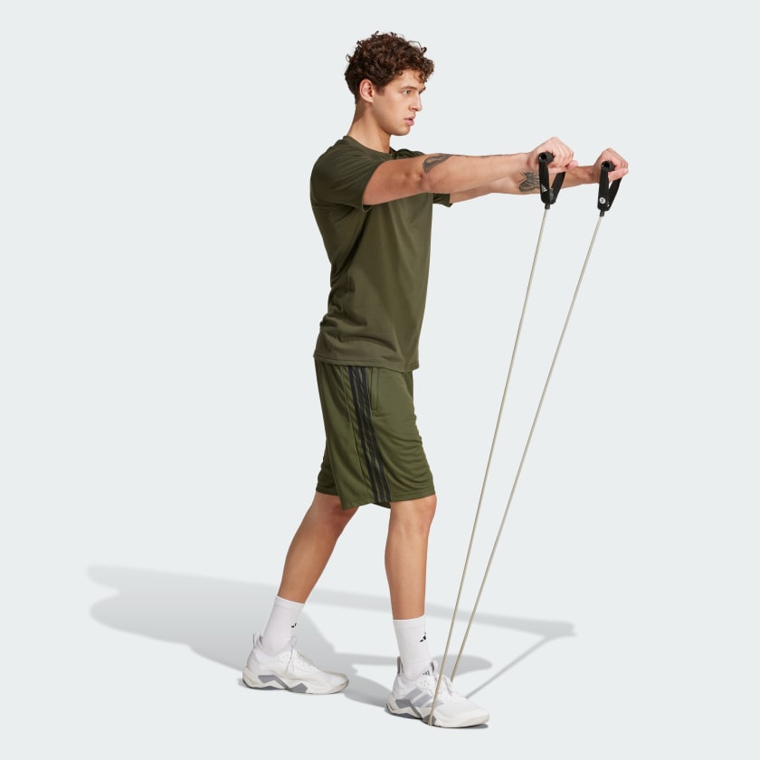 adidas men Train Essentials Piqué 3 Stripes Training Shorts