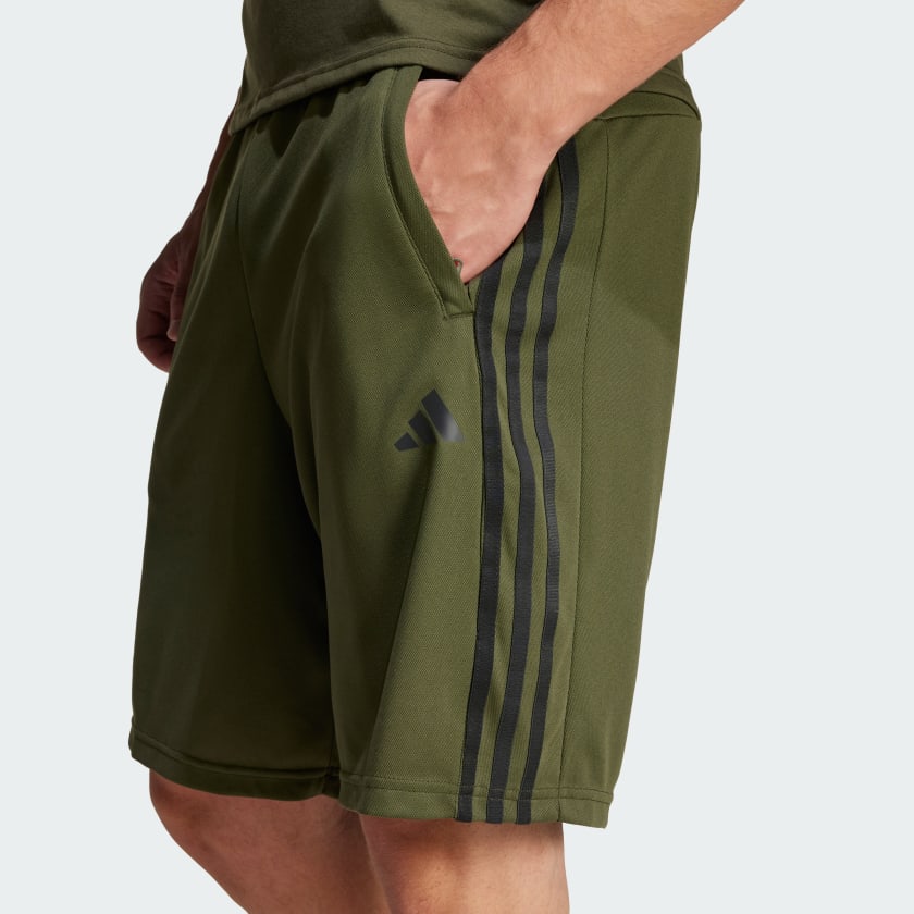 adidas men Train Essentials Piqué 3 Stripes Training Shorts