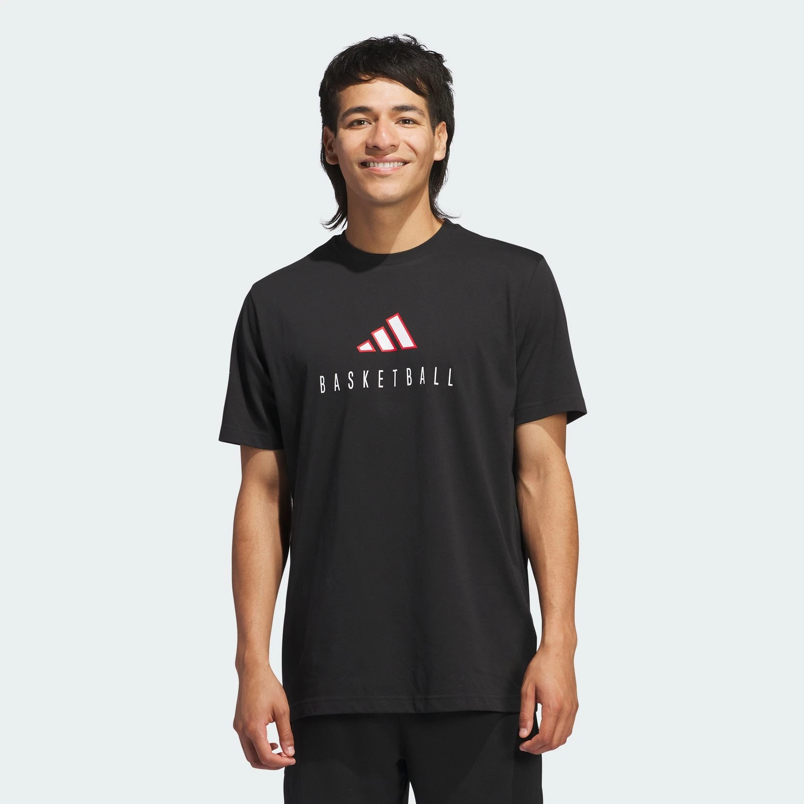 adidas men Worldwide Hoops Logo Performance Graphic Tee