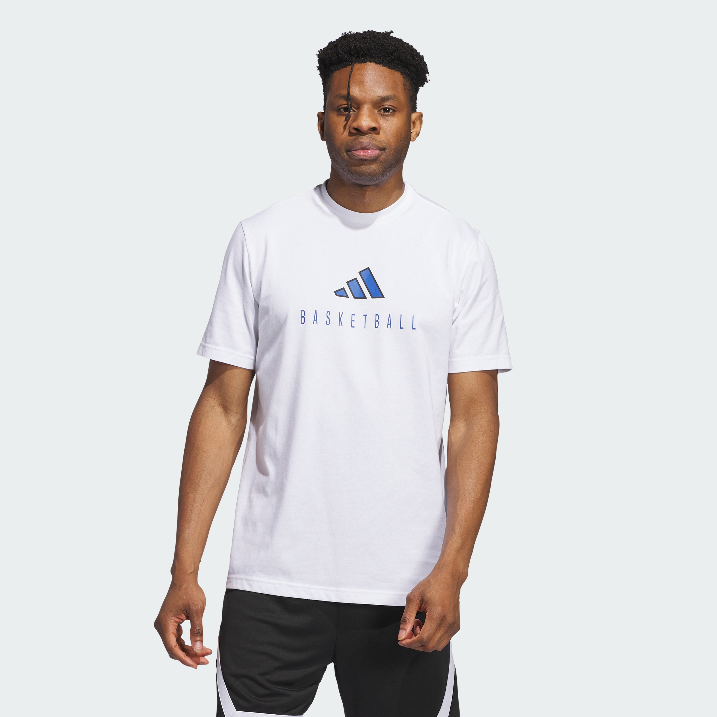 adidas men Worldwide Hoops Logo Performance Graphic Tee
