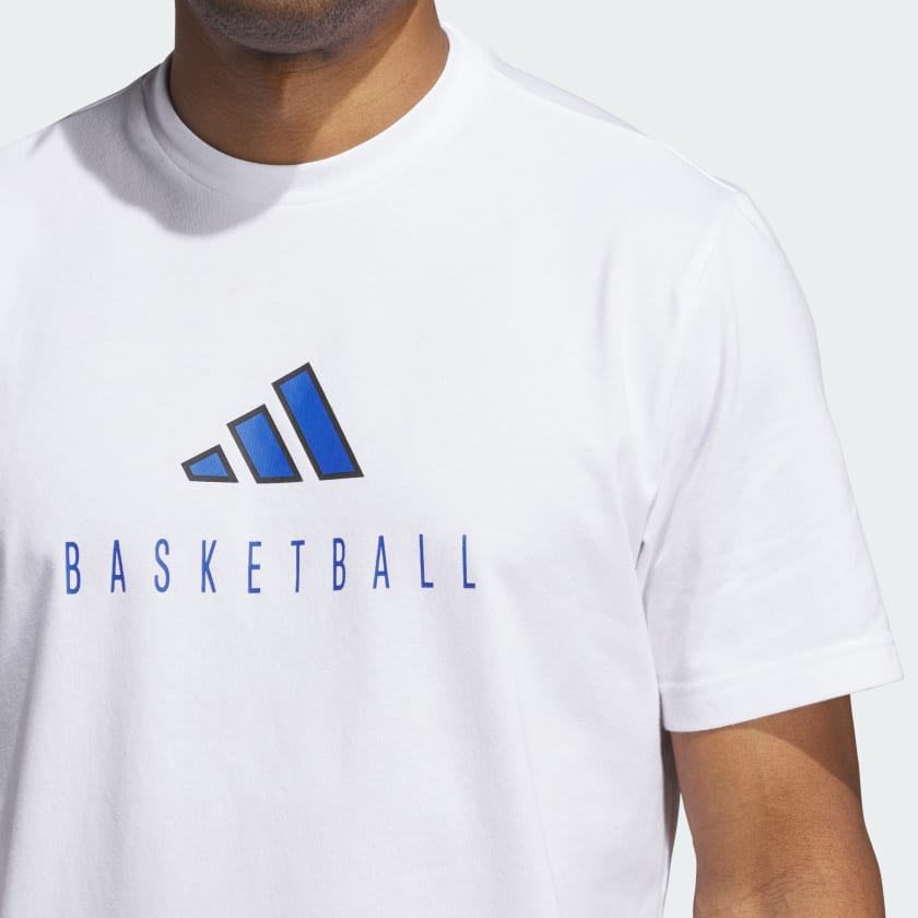 adidas men Worldwide Hoops Logo Performance Graphic Tee
