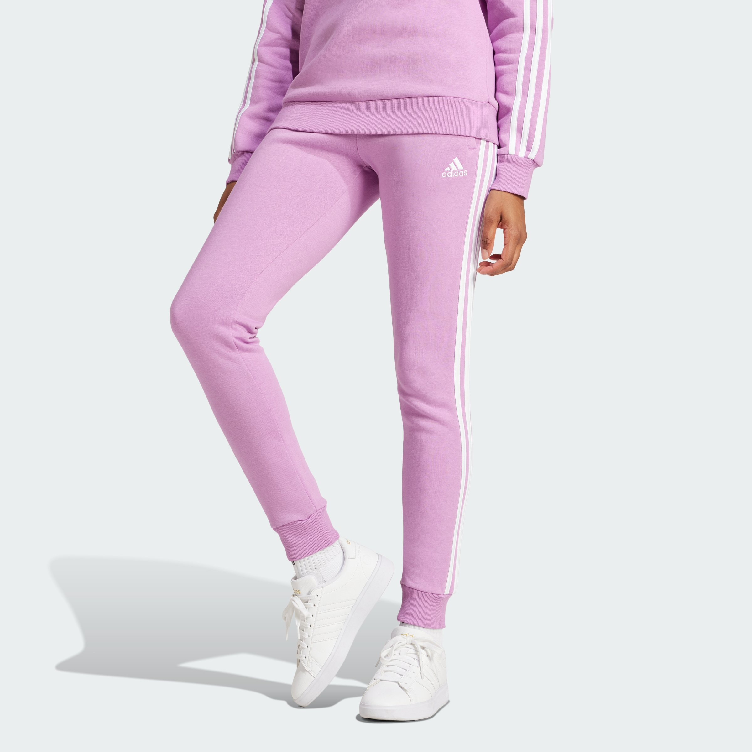 TALLA M - adidas women Essentials 3 Stripes Fleece Pants