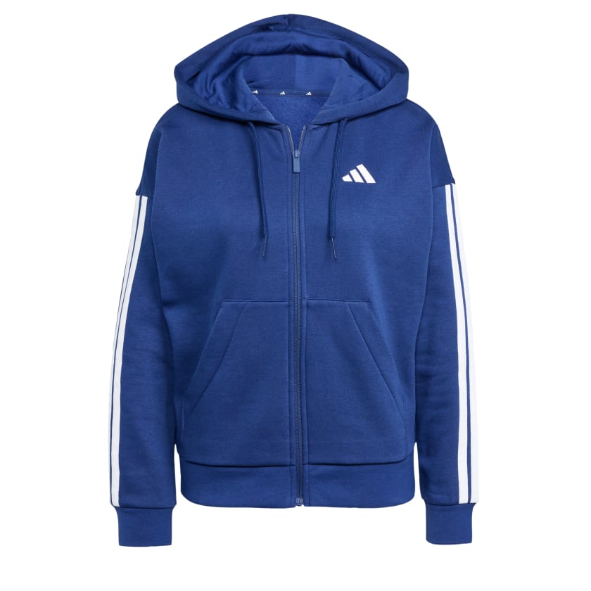 adidas women Essentials 3 Stripes Full Zip Fleece Hoodie