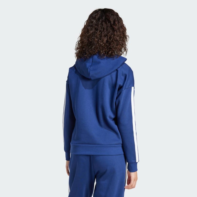 adidas women Essentials 3 Stripes Full Zip Fleece Hoodie