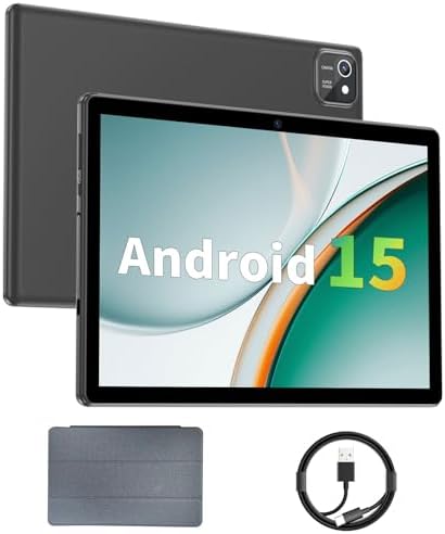 aiprotablet Tablet 10 inch Android 15 Tablets  12GB RAM 64GB ROM 1TB Expand  Quad Core Processor  1280x800 LCD Touch Screen  WiFi 5  Dual Camera  BT5 0  6000mAh Battery  Black 