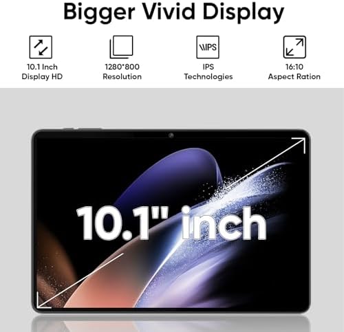 aiprotablet Tablet 10 inch Android 15 Tablets  12GB RAM 64GB ROM 1TB Expand  Quad Core Processor  1280x800 LCD Touch Screen  WiFi 5  Dual Camera  BT5 0  6000mAh Battery  Black 