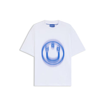 all gender t shirt with blurred logo print