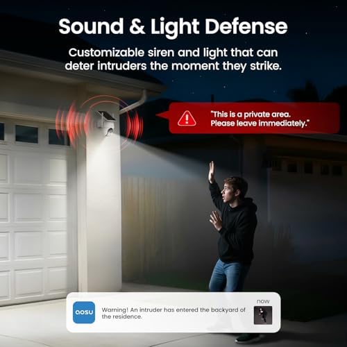 aosu Security Cameras Outdoor Wireless  4 Cam Kit  No Subscription Required  Solar Powered  Home Security Cameras System with 360  Pan & Tilt  Auto Tracking  2K Color Night Vision  Easy Setup