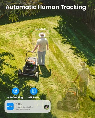 aosu Solar Camera Security Outdoor   Security Cameras Wireless Outdoor with 360  Panoramic View  Human Auto Tracking  2K Night Vision  Compatible with Alexa/Google Assistant  2 Pack