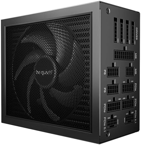be quiet  Dark Power 13 1000W Quiet Performance Power Supply   80 Plus Titanium Efficiency   ATX 3 1  PCIe 5   Modular   BN661