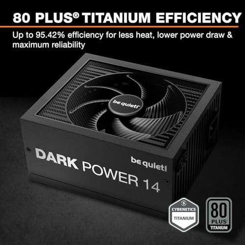 be quiet  Dark Power 14 1200W  ATX 3 1  80 Plus  Titanium  Modular Power Supply  Active and semi Passive Cooling  PCIe 5 1  PCIe 5 0 and PCIe 4 0 Graphics Cards  12V 2x6 Cable Included  Silent Wings