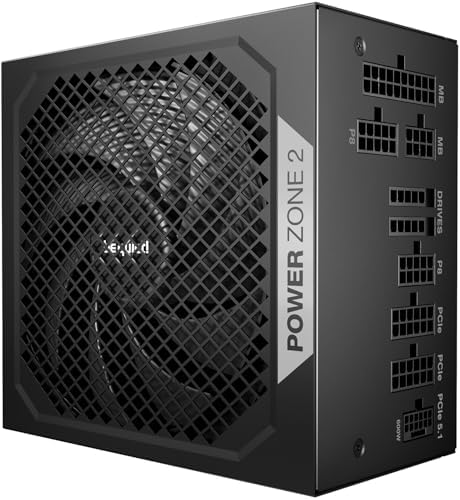be quiet  Power Zone 1200W Power Supply  80 Plus  Platinum and Cybenetics Platinum  semi Passive Zero RPM Cooling  Pure Wings 3 140mm Fan  90  Angled 12V 2x6 Connector  PCIe 5 1/ATX 3 1 Compatibility
