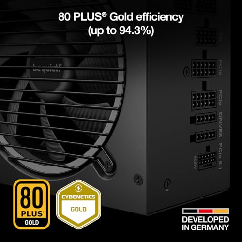 be quiet Pure Power 13 M 750W Power Supply 80 Plus Gold Certification ATX 3 1 PSU Support for PCIe 5 1 GPUs semi Passive 120mm be quiet Fan LLC Technology Single Rail for Overclocked GPUs