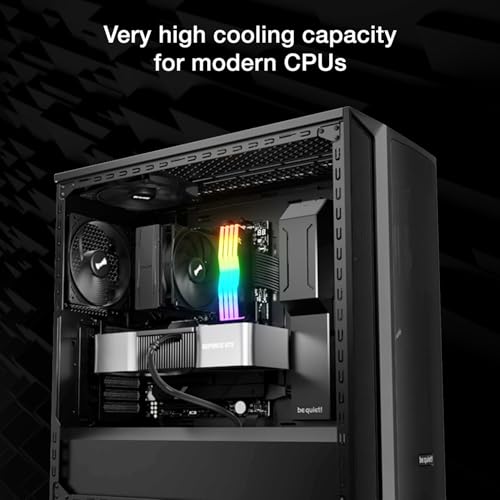 be quiet  Pure Rock 3 Black CPU Air Cooler   4 High Performance 6mm Heat Pipes with HDT Technology   120mm PWM Fan   AMD AM4 AM5/Intel LGA 1700/1150/1151/1200   Black   BK039