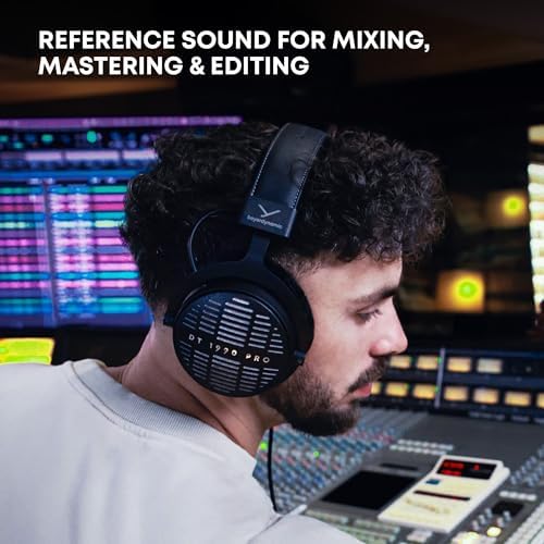 beyerdynamic DT 1990 PRO MKII Wired Over Ear  30 Ohm  Open Back  Professional Recording Studio Monitor Headphones for Mixing  Editing  Audiophile  DJ Stereo Headsets  Made in Germany  Black