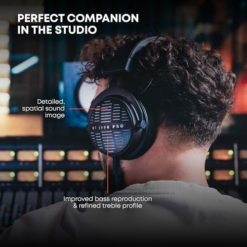 beyerdynamic DT 1990 PRO MKII Wired Over Ear  30 Ohm  Open Back  Professional Recording Studio Monitor Headphones for Mixing  Editing  Audiophile  DJ Stereo Headsets  Made in Germany  Black