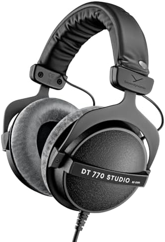 beyerdynamic DT 770 Pro Studio Headphones   Over Ear  Closed Back  Professional Design for Recording and Monitoring  80 Ohm  Grey 