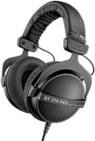 beyerdynamic DT 770 Pro Studio Headphones   Over Ear  Closed Back  Professional Design for Recording and Monitoring  80 Ohm  Grey 