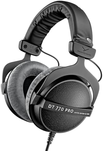 beyerdynamic DT 770 Pro Studio Headphones   Over Ear  Closed Back  Professional Design for Recording and Monitoring  80 Ohm  Grey 