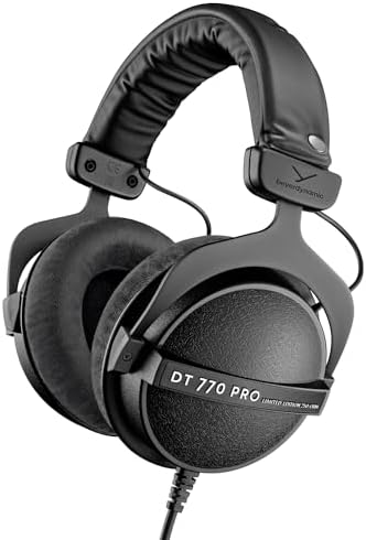 beyerdynamic DT 770 Pro Studio Headphones   Over Ear  Closed Back  Professional Design for Recording and Monitoring  80 Ohm  Grey 