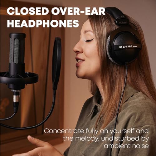 beyerdynamic DT 770 Pro Studio Headphones   Over Ear  Closed Back  Professional Design for Recording and Monitoring  80 Ohm  Grey 