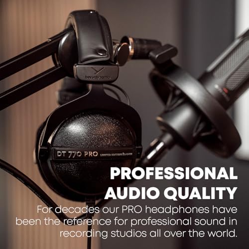 beyerdynamic DT 770 Pro Studio Headphones   Over Ear  Closed Back  Professional Design for Recording and Monitoring  80 Ohm  Grey 