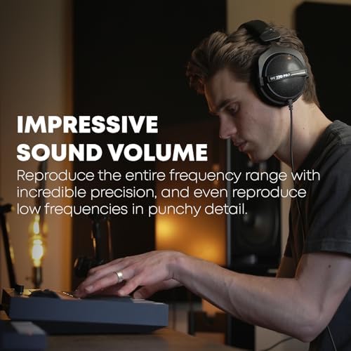 beyerdynamic DT 770 Pro Studio Headphones   Over Ear  Closed Back  Professional Design for Recording and Monitoring  80 Ohm  Grey 