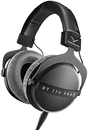 beyerdynamic DT 770 Pro X Over Ear Studio Wired Headphones for Recording and Monitoring  Closed  with Detachable Cable Handmade in Germany  48 Ohms  Black 