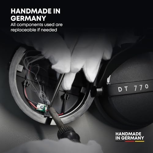 beyerdynamic DT 770 Pro X Over Ear Studio Wired Headphones for Recording and Monitoring  Closed  with Detachable Cable Handmade in Germany  48 Ohms  Black 