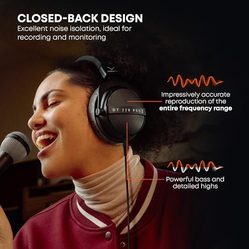 beyerdynamic DT 770 Pro X Wired Over Ear Headphones  48 Ohm  Closed Back Professional Recording Studio Monitor  Recording  Monitoring  Sound Isolation  Handmade in Germany  Black