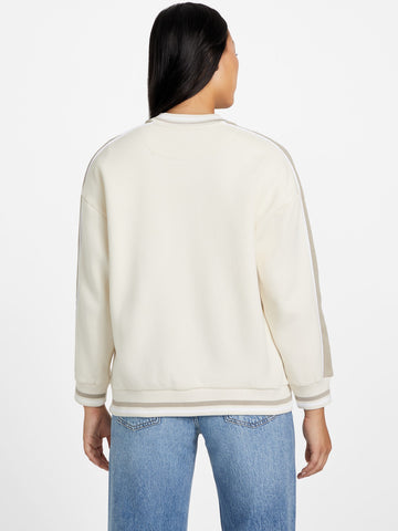 brandy color block varsity jacket