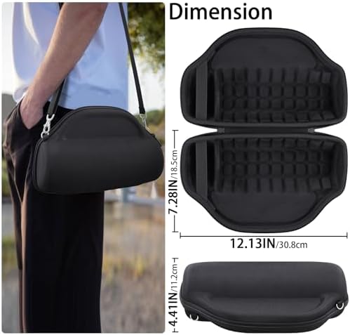 co2CREA Case for JBL Charge 6 Waterproof Portable Bluetooth Speaker  Hard Travel Case with Detachable Shoulder Strap  Black Case