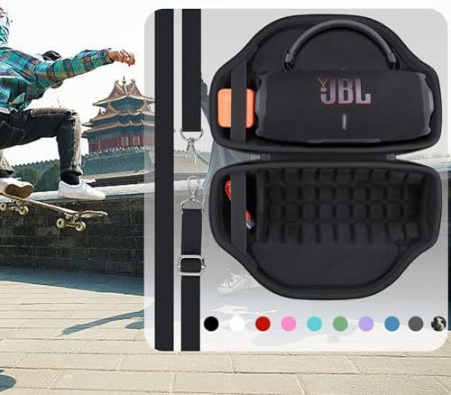 co2CREA Case for JBL Charge 6 Waterproof Portable Bluetooth Speaker  Hard Travel Case with Detachable Shoulder Strap  Black Case