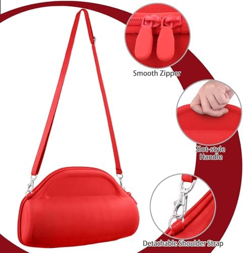 co2CREA Case for JBL Charge 6 Waterproof Portable Bluetooth Speaker  Hard Travel Case with Detachable Shoulder Strap  Black Case