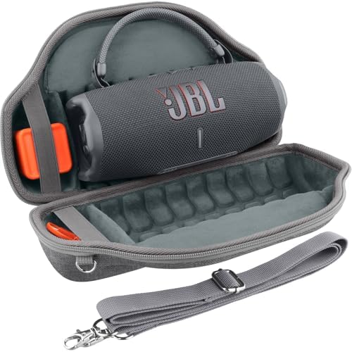co2CREA Case for JBL Charge 6 Waterproof Portable Bluetooth Speaker  Hard Travel Case with Detachable Shoulder Strap  Black Case