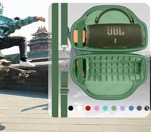 co2CREA Case for JBL Charge 6 Waterproof Portable Bluetooth Speaker  Hard Travel Case with Detachable Shoulder Strap  Black Case