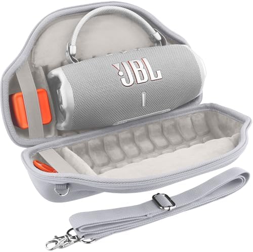 co2CREA Case for JBL Charge 6 Waterproof Portable Bluetooth Speaker  Hard Travel Case with Detachable Shoulder Strap  Black Case
