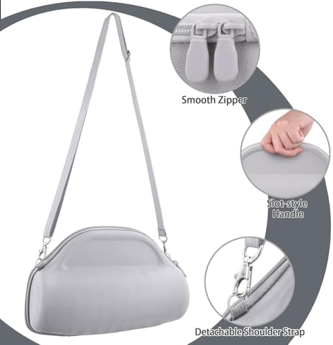 co2CREA Case for JBL Charge 6 Waterproof Portable Bluetooth Speaker  Hard Travel Case with Detachable Shoulder Strap  Black Case