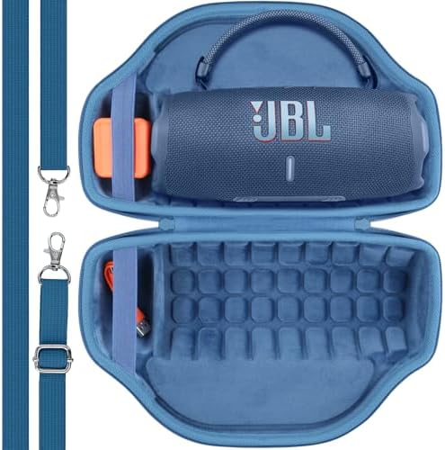 co2CREA Case for JBL Charge 6 Waterproof Portable Bluetooth Speaker  Hard Travel Case with Detachable Shoulder Strap  Black Case