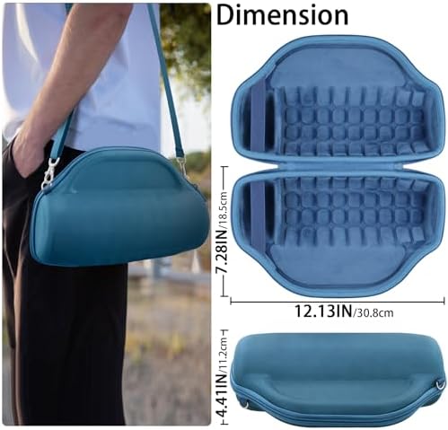 co2CREA Case for JBL Charge 6 Waterproof Portable Bluetooth Speaker  Hard Travel Case with Detachable Shoulder Strap  Black Case