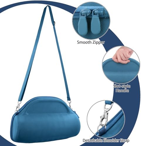 co2CREA Case for JBL Charge 6 Waterproof Portable Bluetooth Speaker  Hard Travel Case with Detachable Shoulder Strap  Black Case